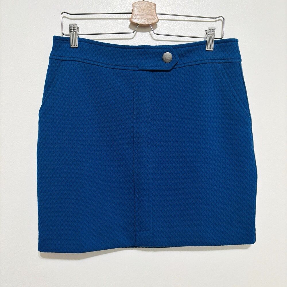 Banana Republic Quilted Mini Skirt Sz 8 Cobalt Blue